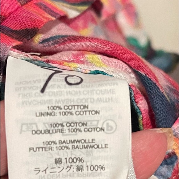 J. Crew Pink and Green Flutter Sleeve Blouse - Picture 3 of 6